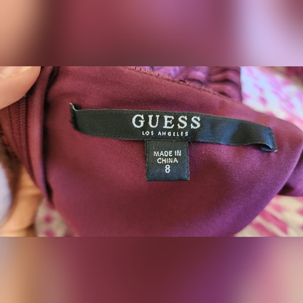 Guess Gianni Embroidered Mesh-Inset Dress Size: 8 - Picture 6 of 12